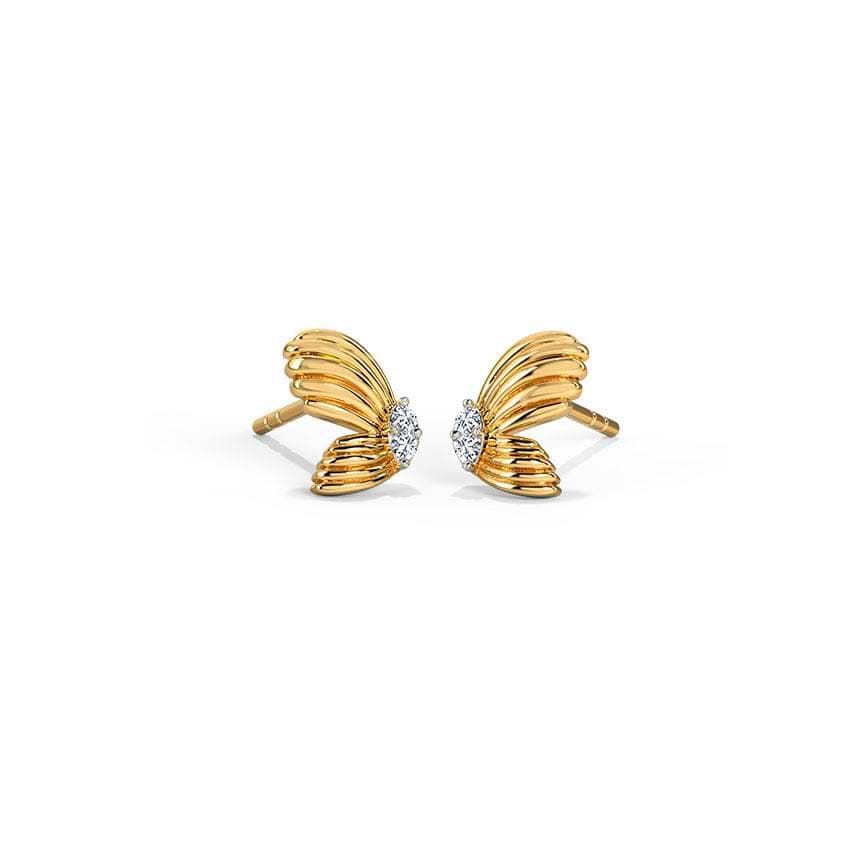 Glittery Fly Diamond Stud Earrings