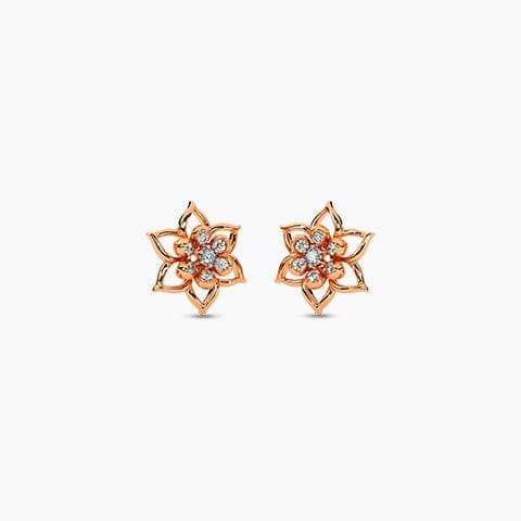 Celestial Petal Diamond Stud Earrings