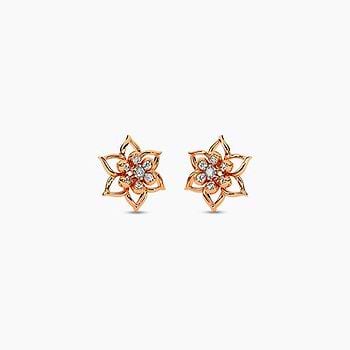 Celestial Petal Diamond Stud Earrings