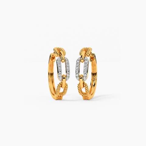Cuban chain diamond Classic Hoops
