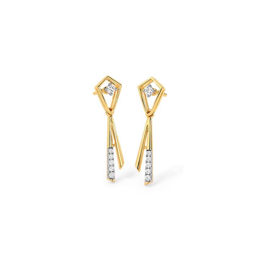 Sleek Diamond Drop Earrings