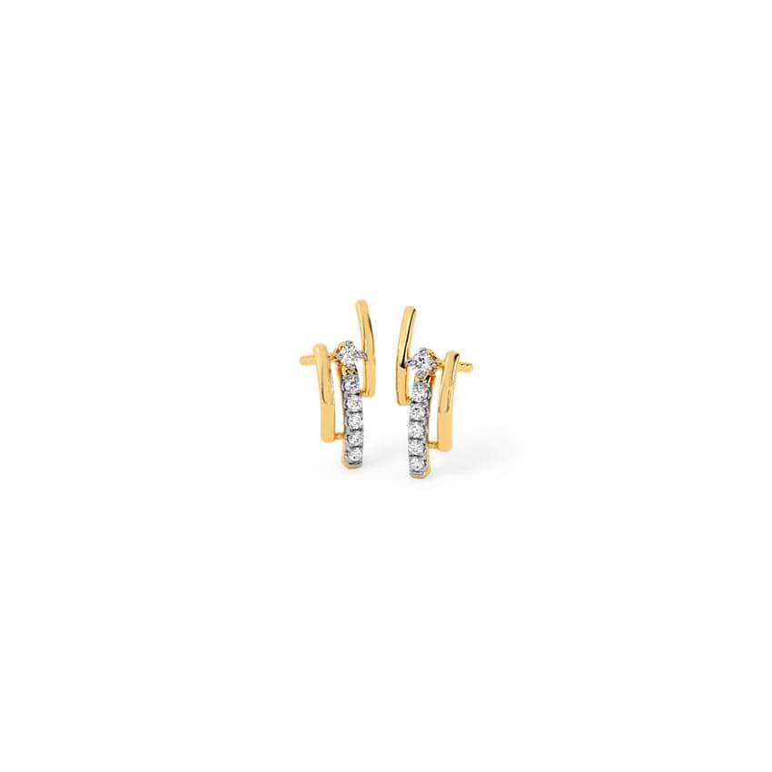 Bold Streak Diamond Stud Earrings