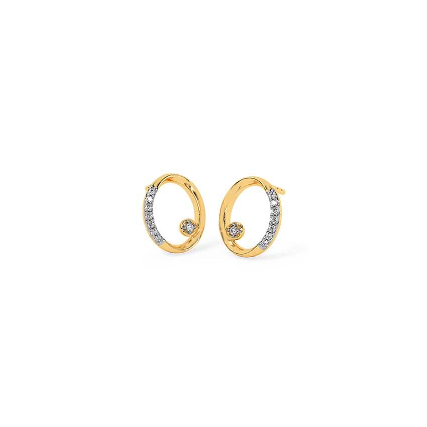 Hula Hops Diamond Stud Earrings