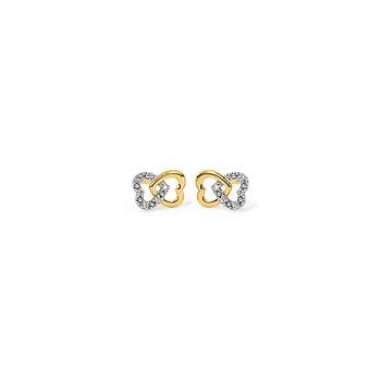 Interlinked Hearts Diamond Stud Earrings