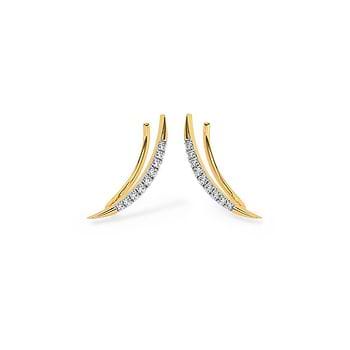 Crescent Line Diamond Earcuffs