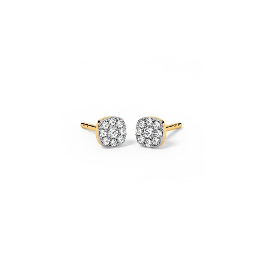 Blazing Cushion Diamond Stud Earrings