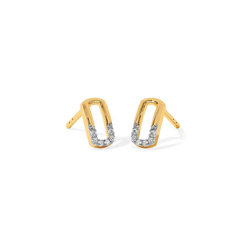 Subtle Square Diamond Stud Earrings
