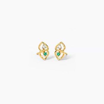 Leafy Link Diamond Stud Earrings