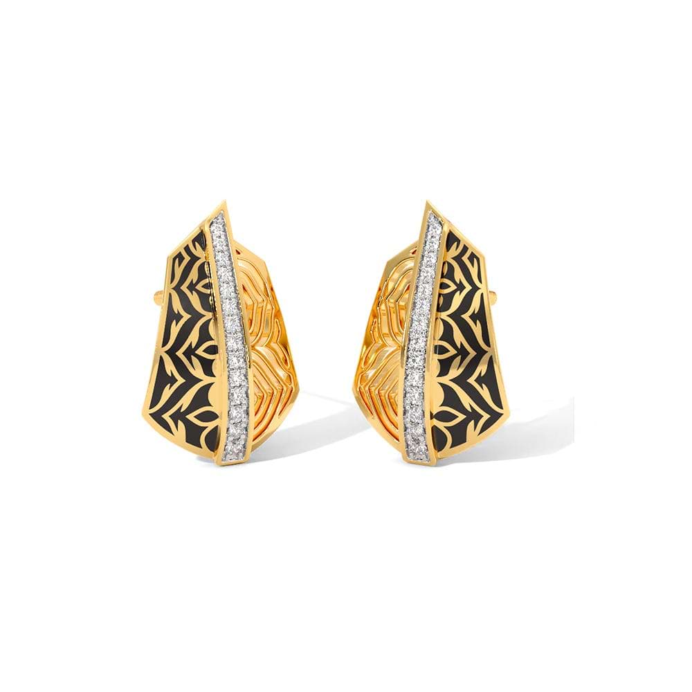 Black Flare Diamond Stud Earrings