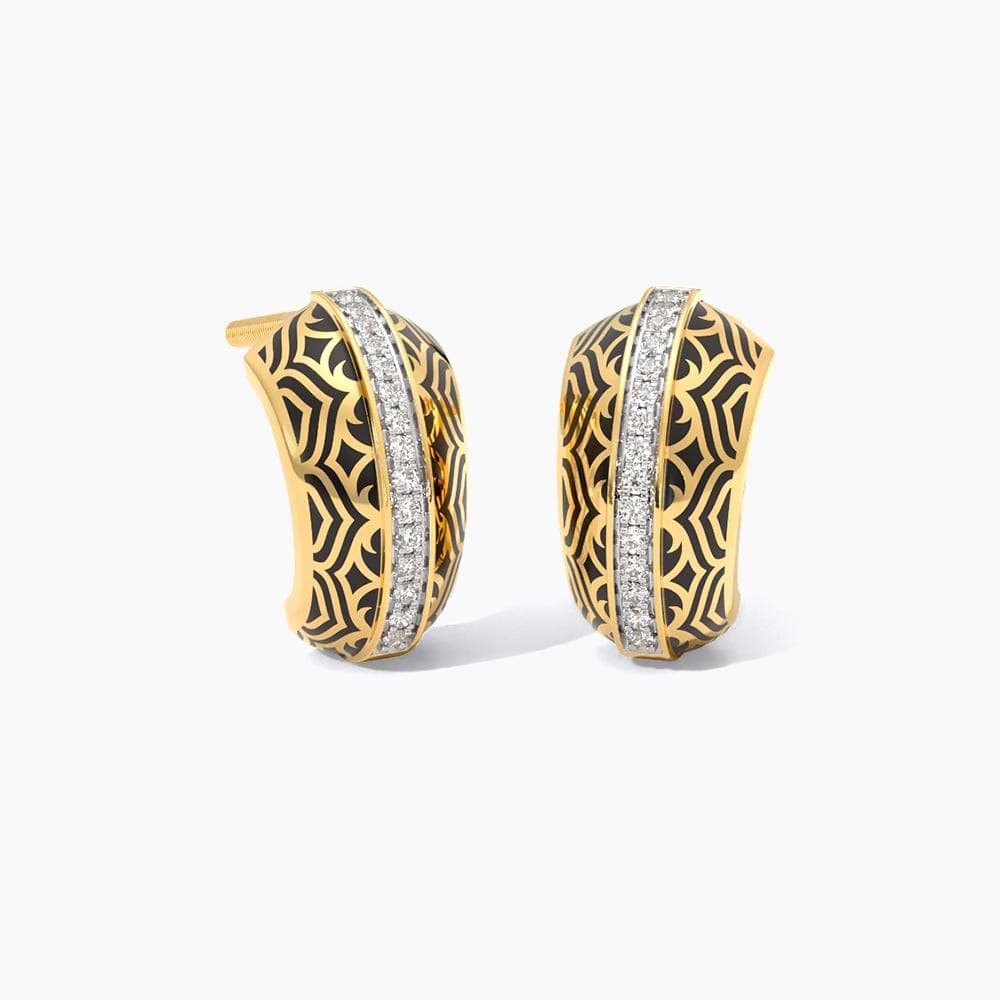 Raven Gold Diamond Hoop Earrings
