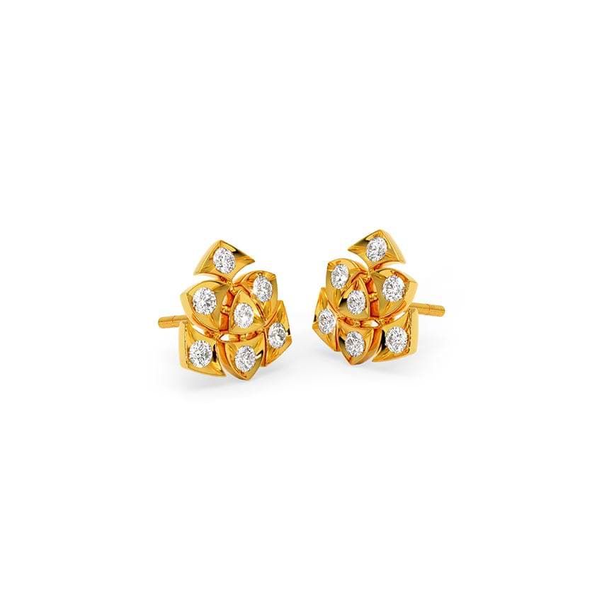 Reuleaux 22KT Diamond Stud Earrings