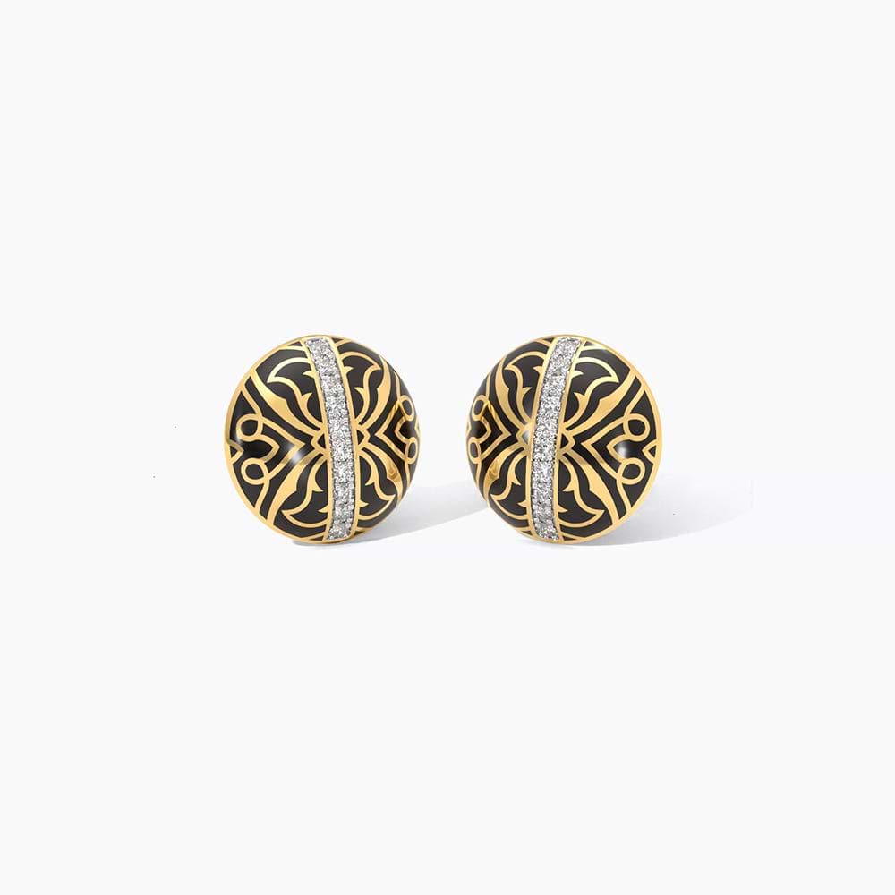 Noir Bidri Diamond Stud Earrings