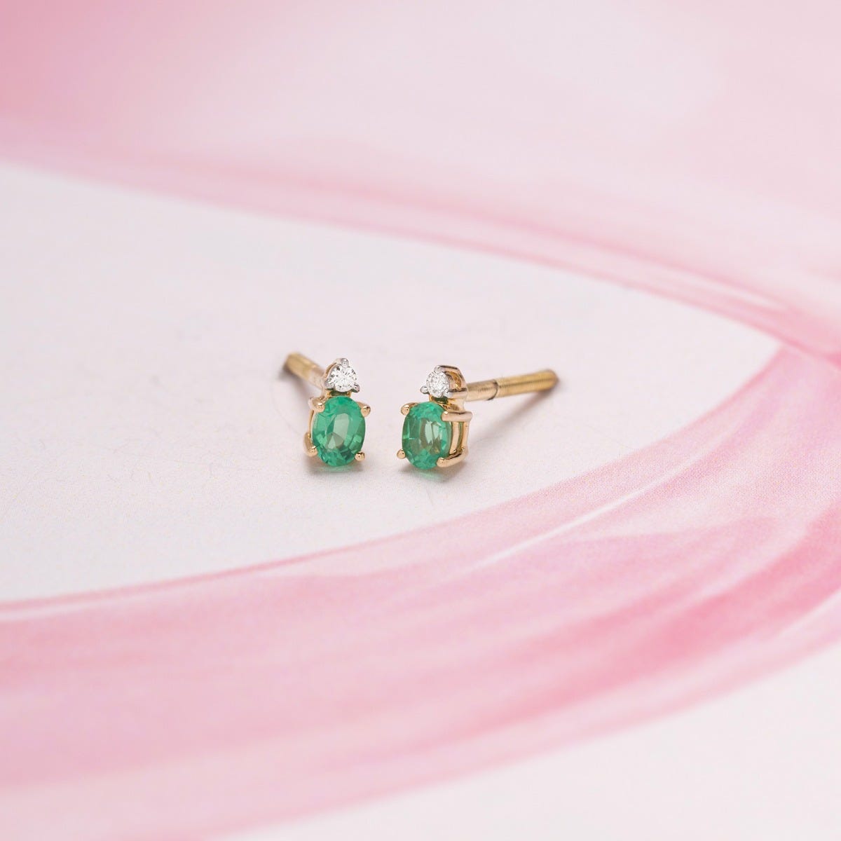 Green Orb 10KT Gemstone Stud Earrings