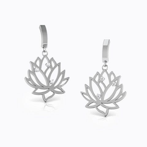 Lakshmi Lotus Diamond Drop Earrings