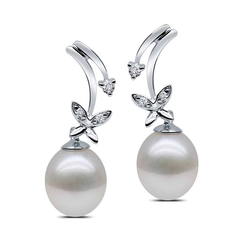 Winter Blossom Pearl Stud Earrings