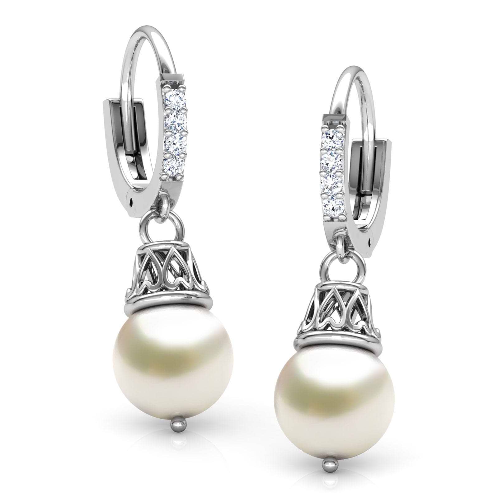 Prudence Pearl Hoop Earrings