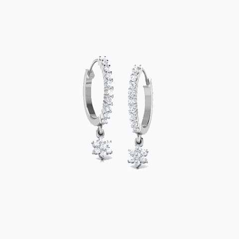 Fern Diamond Hoop Earrings