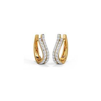 Wave Diamond Hoop Earrings