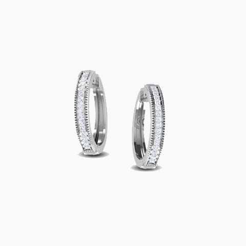 Line Diamond Hoop Earrings