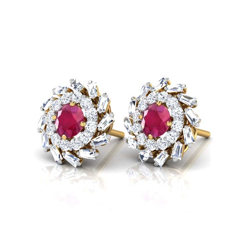 Jenna Pivot Gemstone Stud Earrings