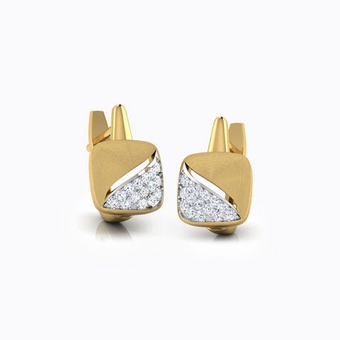 Andrea Coffee Bean Diamond Hoop Earrings