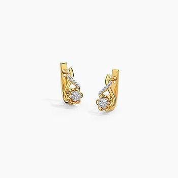 Jennifer Flower Diamond Hoop Earrings
