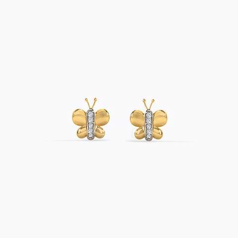 Tiny Butterfly Kids' Diamond Earrings