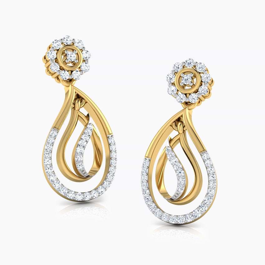 Paisley Diamond Drop Earrings