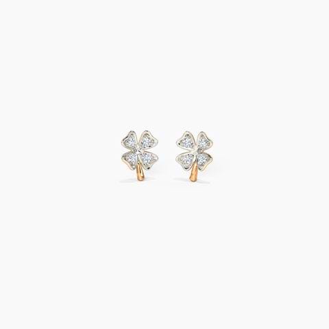 Clover Petal Diamond Stud Earrings