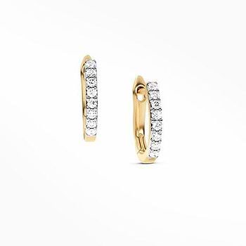 Linear Multi Pierced Diamond Hoop Earrings