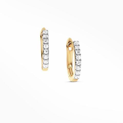 Linear Multi Pierced Diamond Hoop Earrings