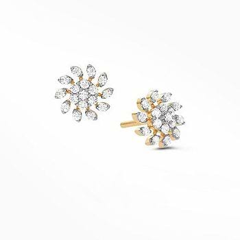Sparkling Star Diamond Stud Earrings