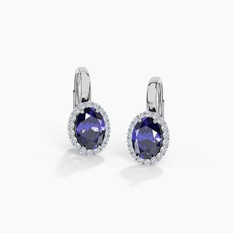 Dazzle Halo Gemstone Hoop Earrings For Women