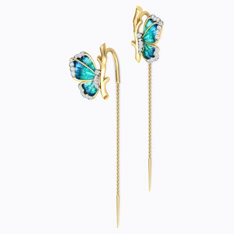 Flutter Blue Butterfly Diamond Sui Dhaga