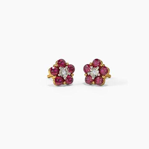 Blossom Miracle Plate Gemstone Stud Earrings