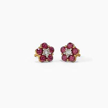Blossom Miracle Plate Gemstone Stud Earrings