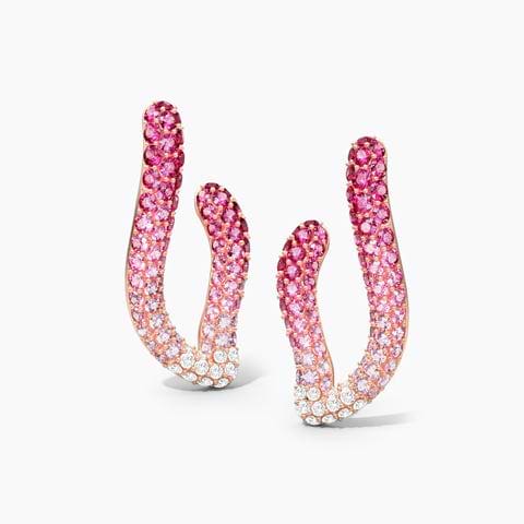 Rosa V Gemstone Hoop Earrings