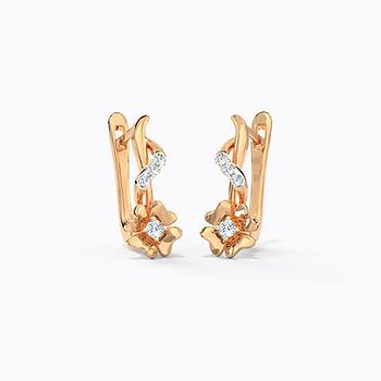 Kiara Floret Diamond  Hoop Earrings