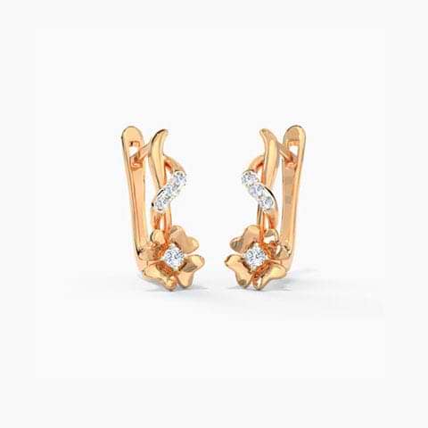 Kiara Floret Diamond  Hoop Earrings
