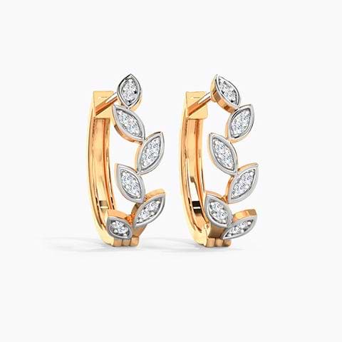 Kira Petals Diamond Hoop Earrings