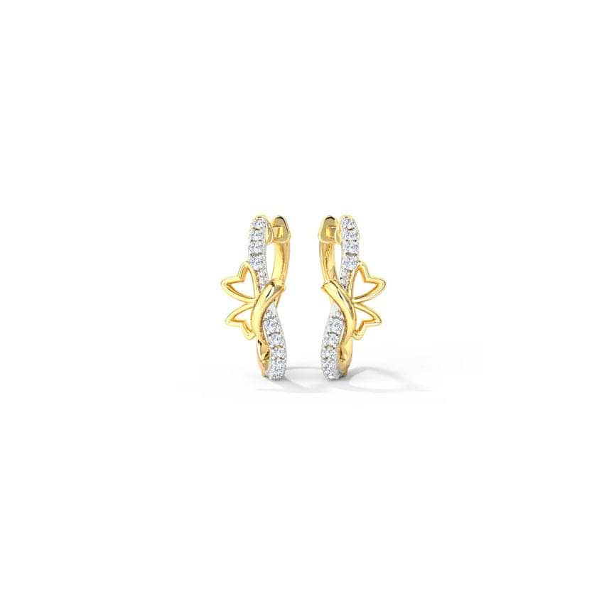 Lisa Butterfly Diamond Hoop Earrings