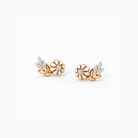 Joyous Floret Diamond Stud Earrings