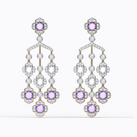 Grandeur Gemstone Drop Earrings For Women