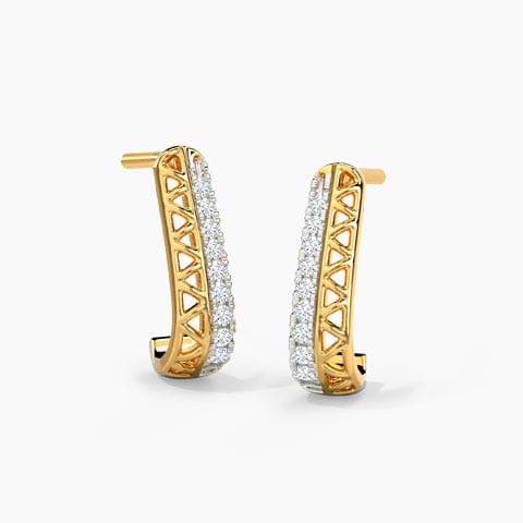 Sparkle Geometric Diamond Hoop Earrings
