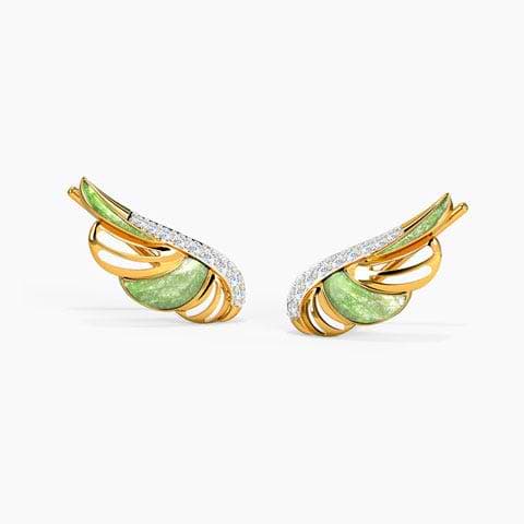 Ornate Wings Diamond Ear Cuffs