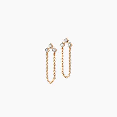 Trine Quad Diamond Drop Earrings