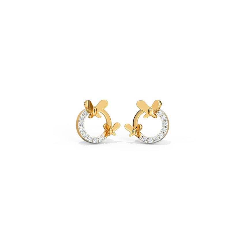 Circlet Flutter Diamond Stud Earrings