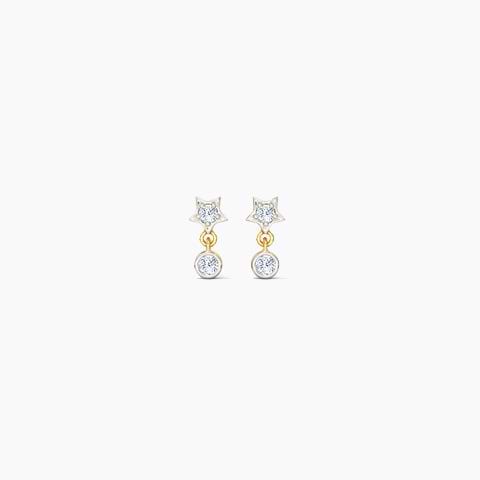 Star Shine Diamond Drop Earrings