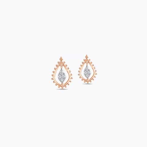 Sparkling Petal Diamond Stud Earrings