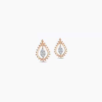 Sparkling Petal Diamond Stud Earrings